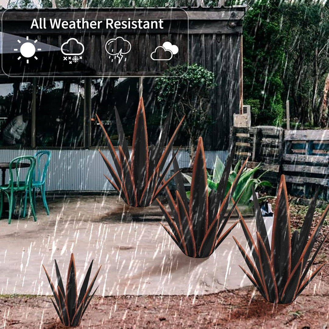Grosse rustikale Tequila-Skulptur, rustikale Metall-Agave-Pflanzen für den Aussenbereich, Terrasse,