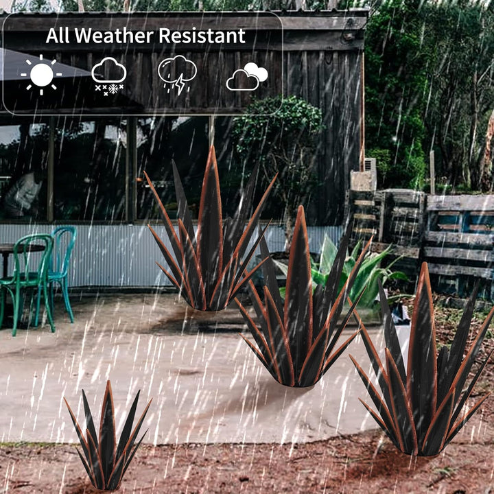 Grosse rustikale Tequila-Skulptur, rustikale Metall-Agave-Pflanzen für den Aussenbereich, Terrasse,