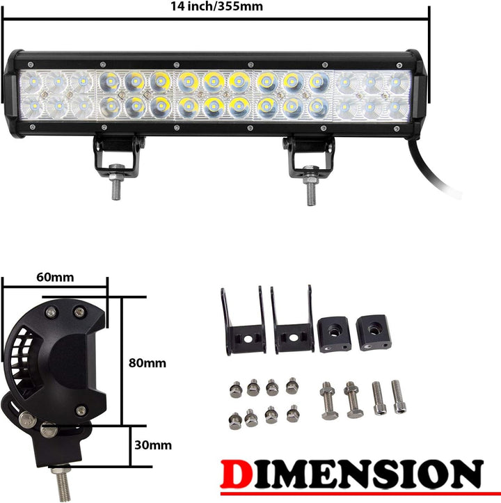 Willpower Led Arbeitsscheinwerfer Auto 15inch 90W Zusatzscheinwerfer 12V Flutlicht Reflektor Spotlig