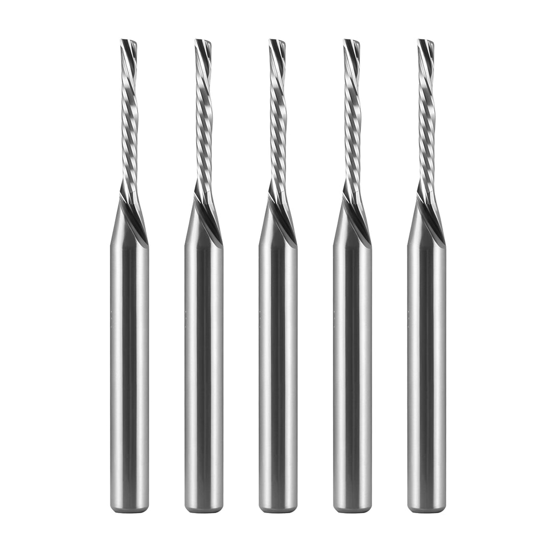1/8 Zoll Down Cut Einzelflügel (O-Flute) Schaftfräser, mit 1,5 mm Schneiddurchmesser, 12 mm Schnittl