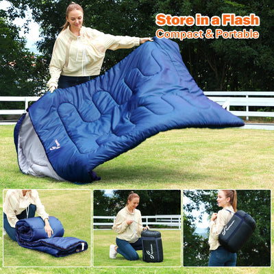 Schlafsack Outdoor: Sportneer Schlafsäcke 2 Personen Doppelschlafsack 220x150cm, 3.5kg mit 2 Kissen,