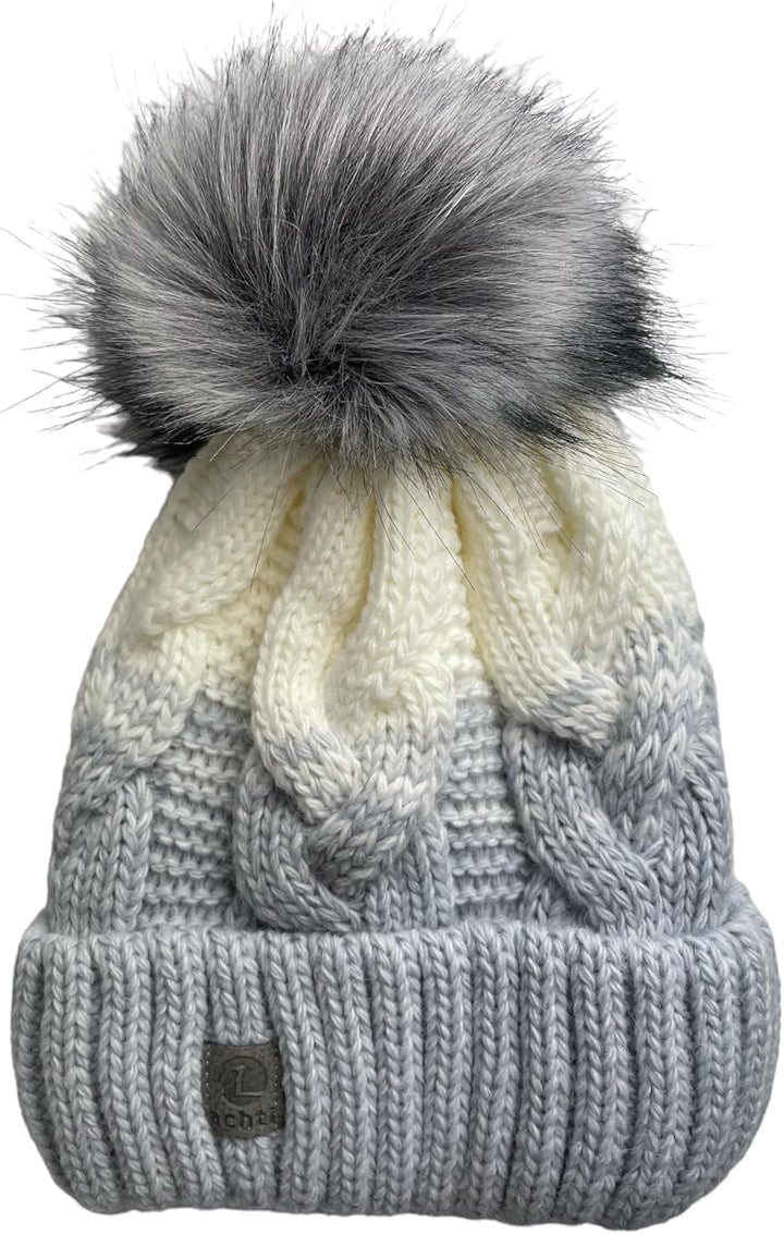 kennydoo Mütze &amp; Schal Set achti I 2 teilig I Damen Kombi - Beanie mit grossem Bommel und Loop I kus