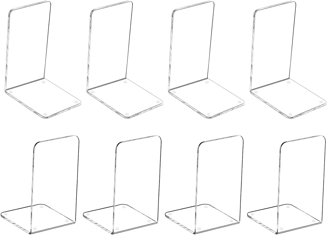 Buchstützen, 8 Stück, rutschfest, schweres Metall, langlebig, stabil, robust, für Bücher, Organizer,