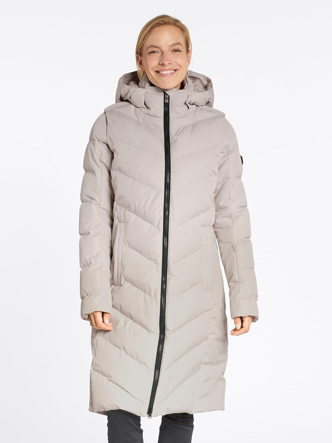 Ziener Damen Telse Winter-Mantel | warm, atmungsaktiv, wasserdicht, knielang (1er Pack) 44 Tall silv