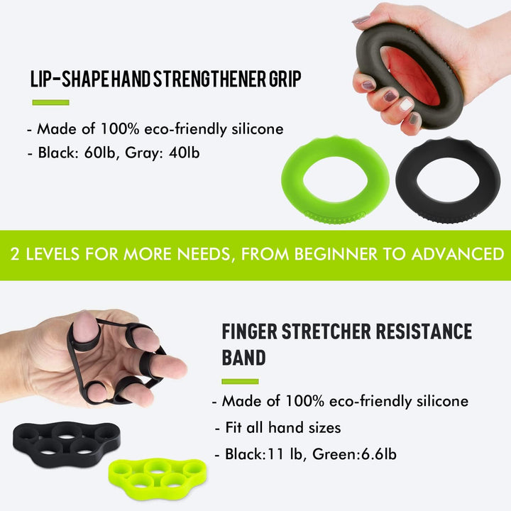 Handtrainer Unterarmtrainer Fingerhantel Unterarm training 10er Pack, Armtrainer, Lippenform Hand Gr