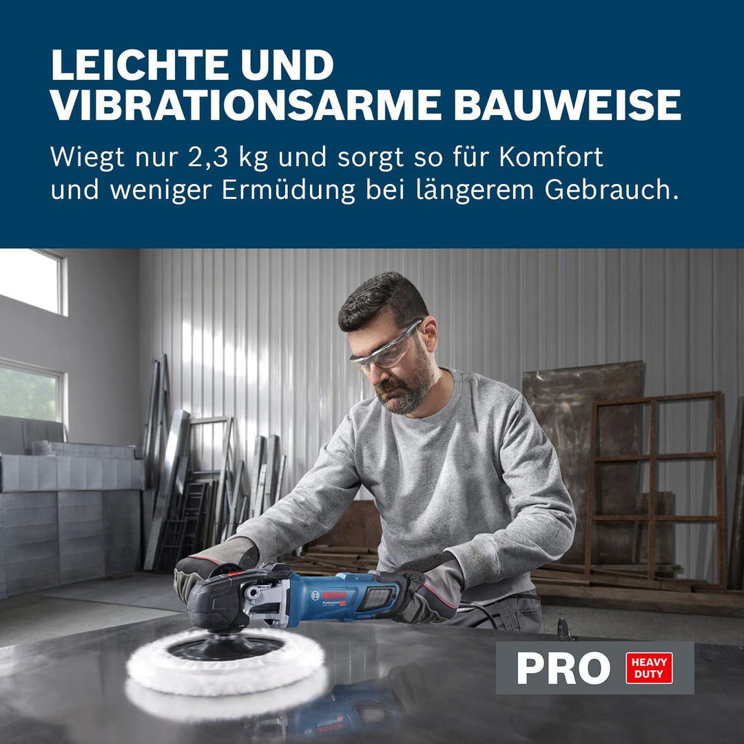 Bosch Professional kabelgebundener Polierer GPO 14-180 S (1400 W, 6 Geschwindigkeitsmodi, inkl. Zusa