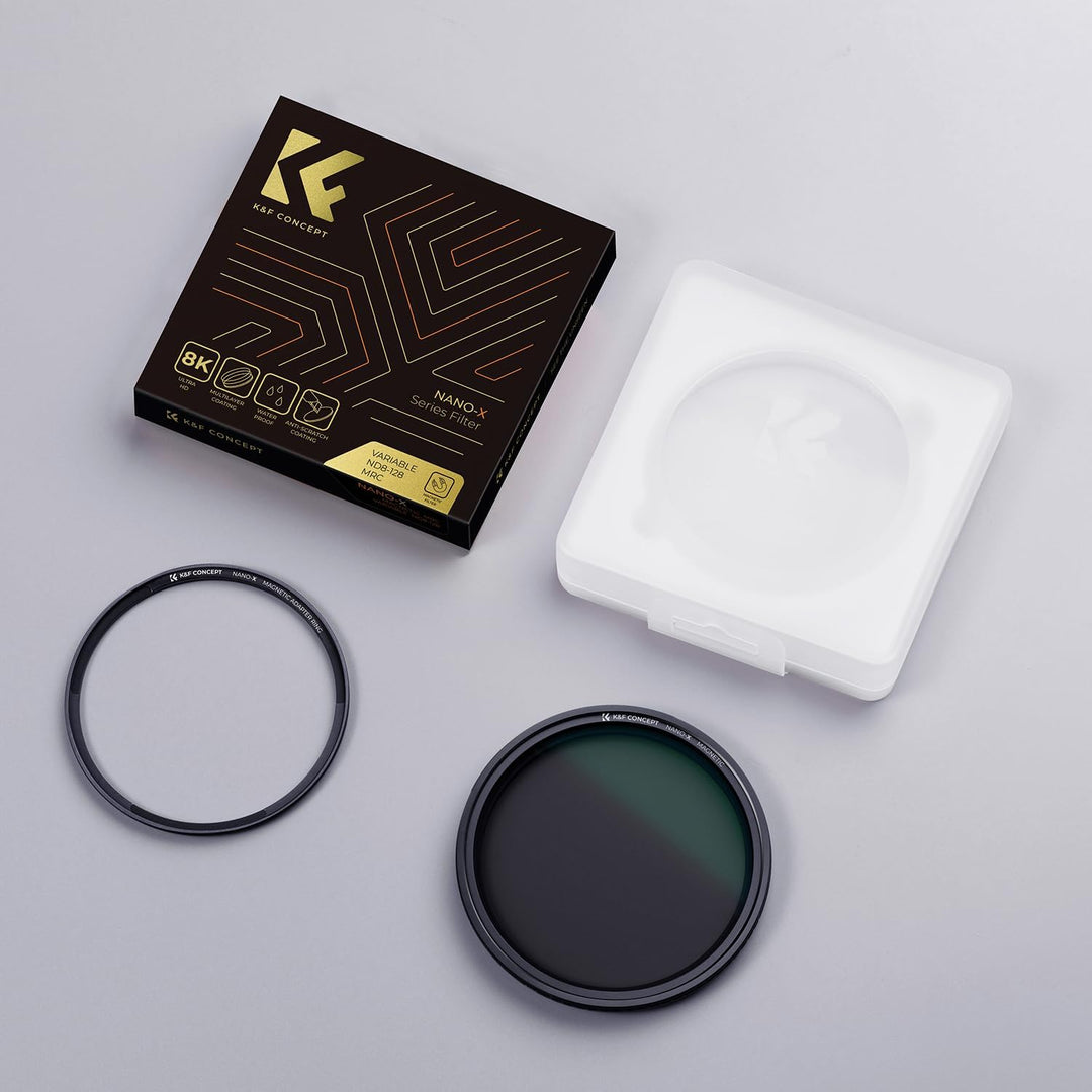K&F Concept ND Filter 82mm Magnetischer Variabler Graufilter ND8-128 (3-7 Stop) Neutral Graufilter m