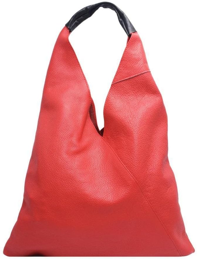 FrasiBags Schultertasche aus echtem Leder, hergestellt in Italien Blau, Blau