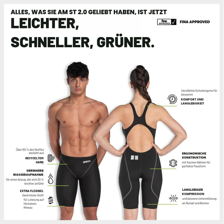 Arena Powerskin ST Next Jammer für Jungen, Aquamarin 140 Blau, 140 Blau