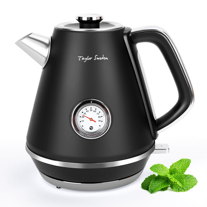 Taylor Swoden Aladin - Wasserkocher Edelstahl 1,7l, Retro elektrischer Wasserkocher mit Kalkfilter 2