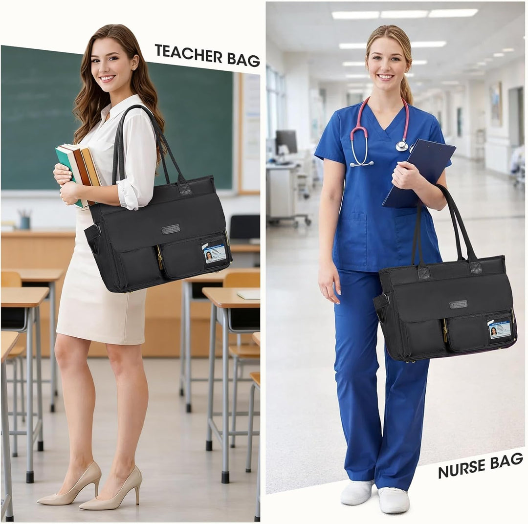 RAINSMORE Lehrertasche Damen mit Lunchfach 17.3 Zoll Laptoptasche Gross Isoliertes Fach Wasserdicht