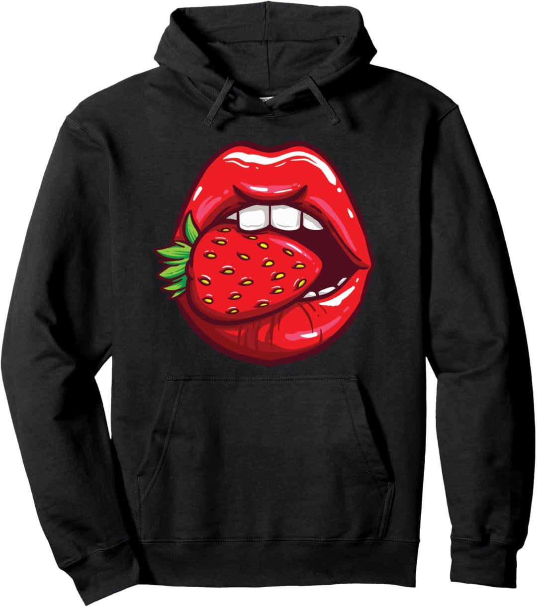 Erdbeere Lippen Erdbeeren Acai Fruchthemd Frauen Mädchen Pullover Hoodie