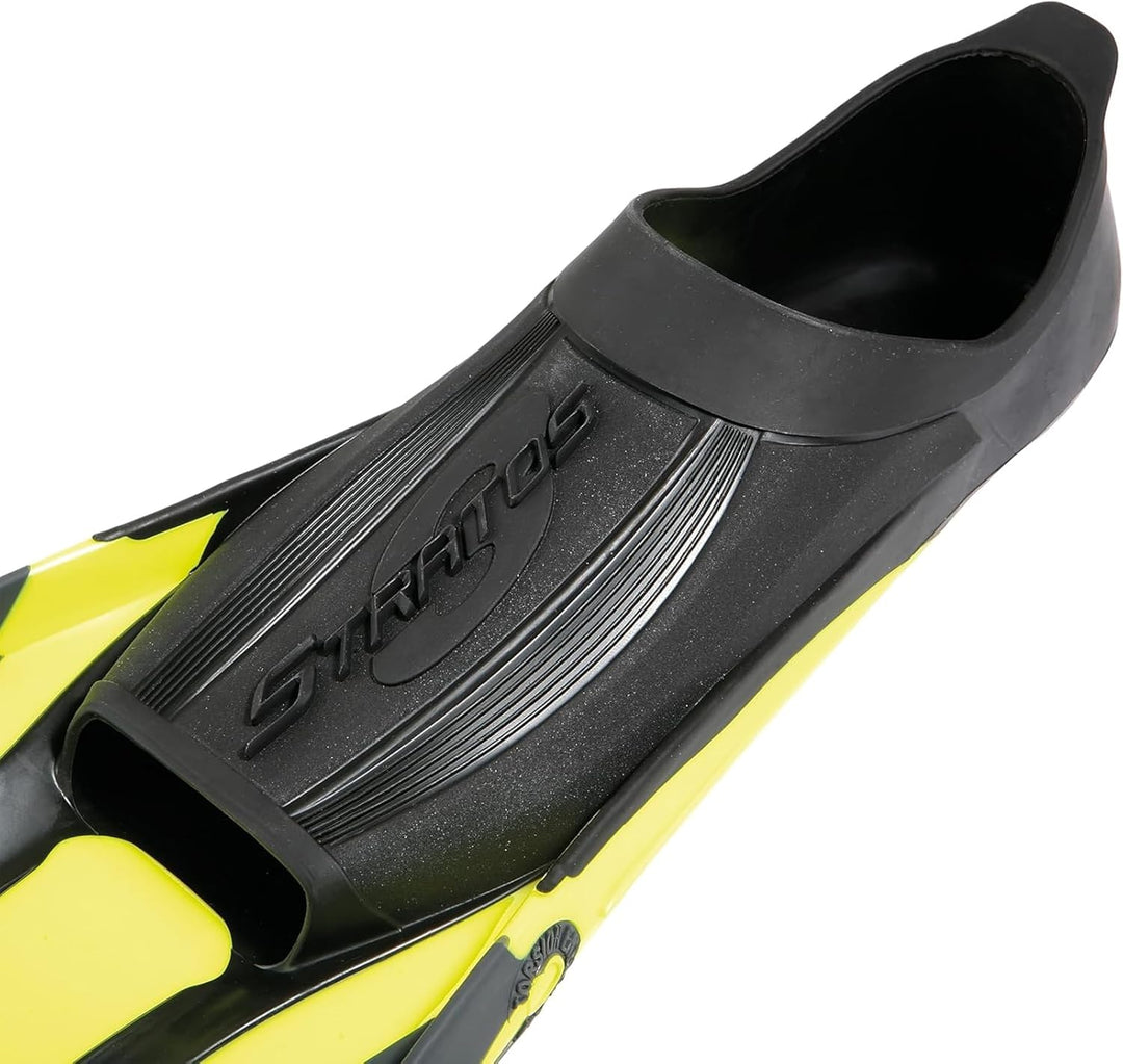 Aqualung Stratos 3 - Unisex-flossen Erwachsene, Fussteillose Flossen für maximale hydrodynamische Le