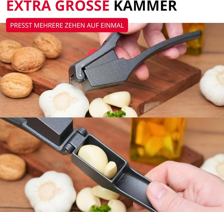 Westmark Knoblauchpresse - Premium Graphit Edition - inkl. Reinigungselement - kein schälen notwendi