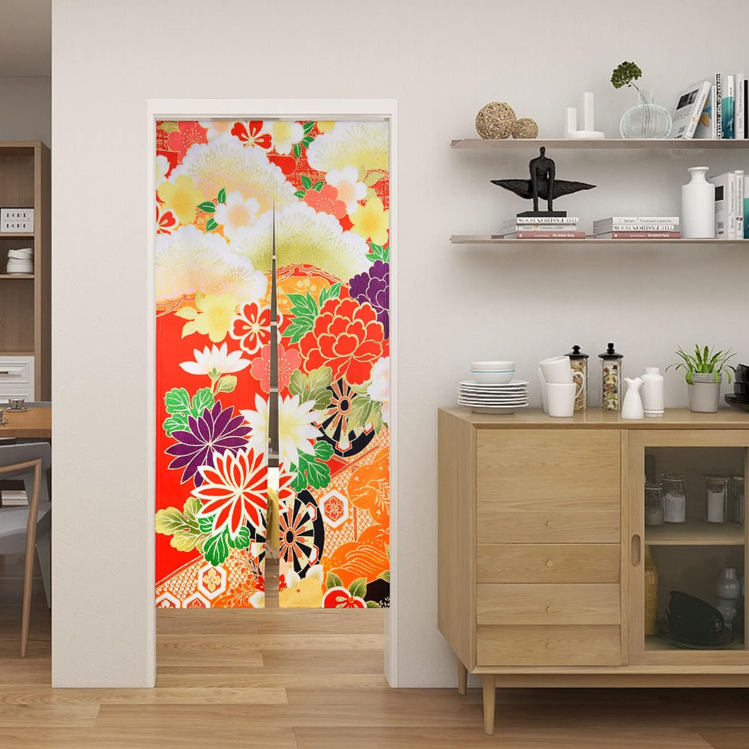 LIGICKY Japanischer Stil dick Leinen Noren Lang Vorhang TürVorhang Raumteiler Tapisserie für die Hei