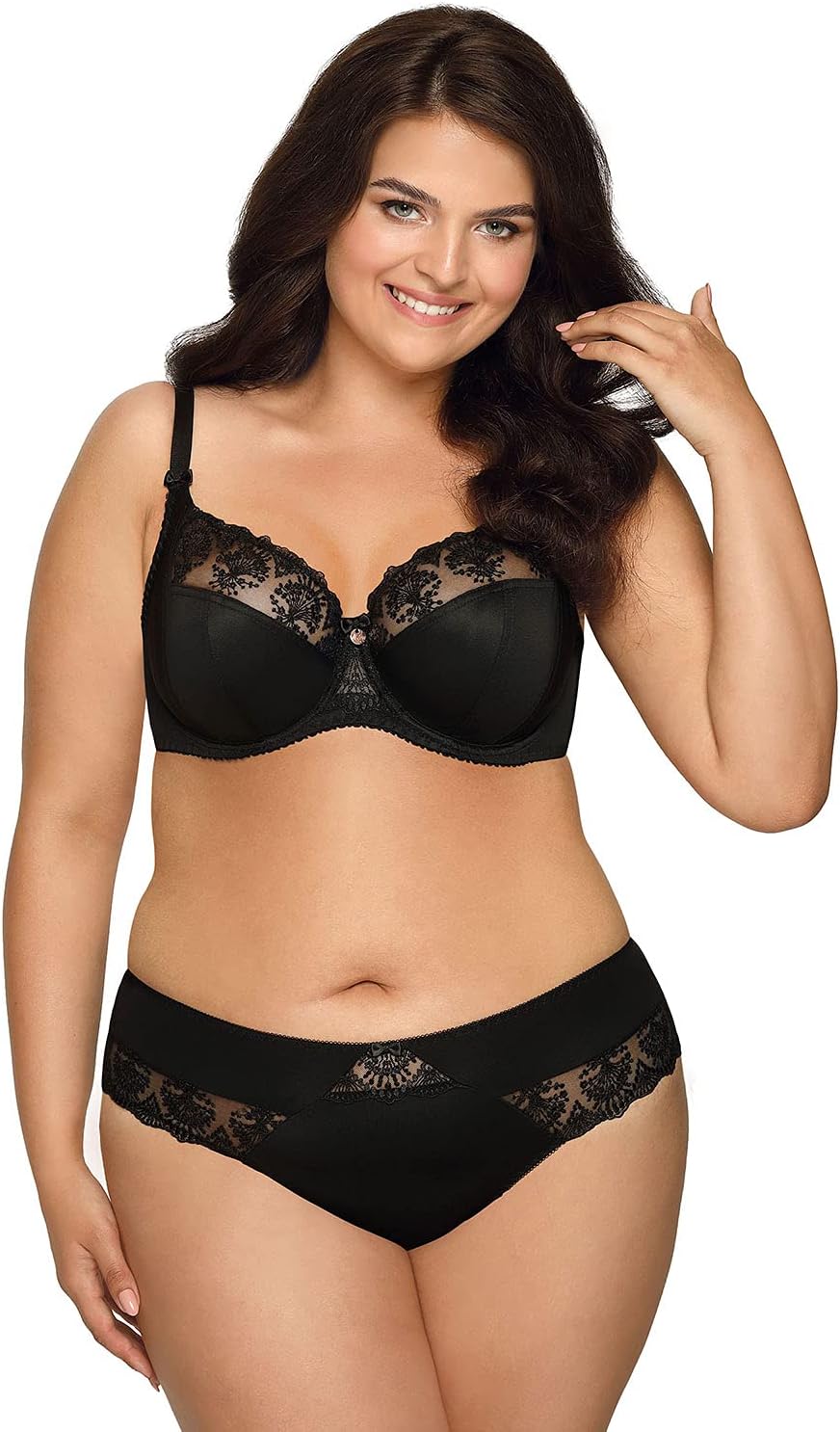 AVA Dame Soft-BH Träger Stickerei Schleife 1922 Freesia 65E Schwarz, 65E Schwarz