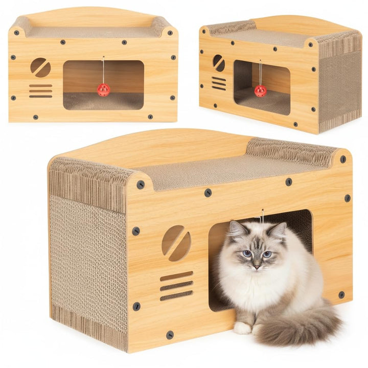 COIL Kratztonne, Katzenhöhle, Katzenkratzbaum, Katzenbett, Katzenliege, Umweltfreundliches Bett, Kra