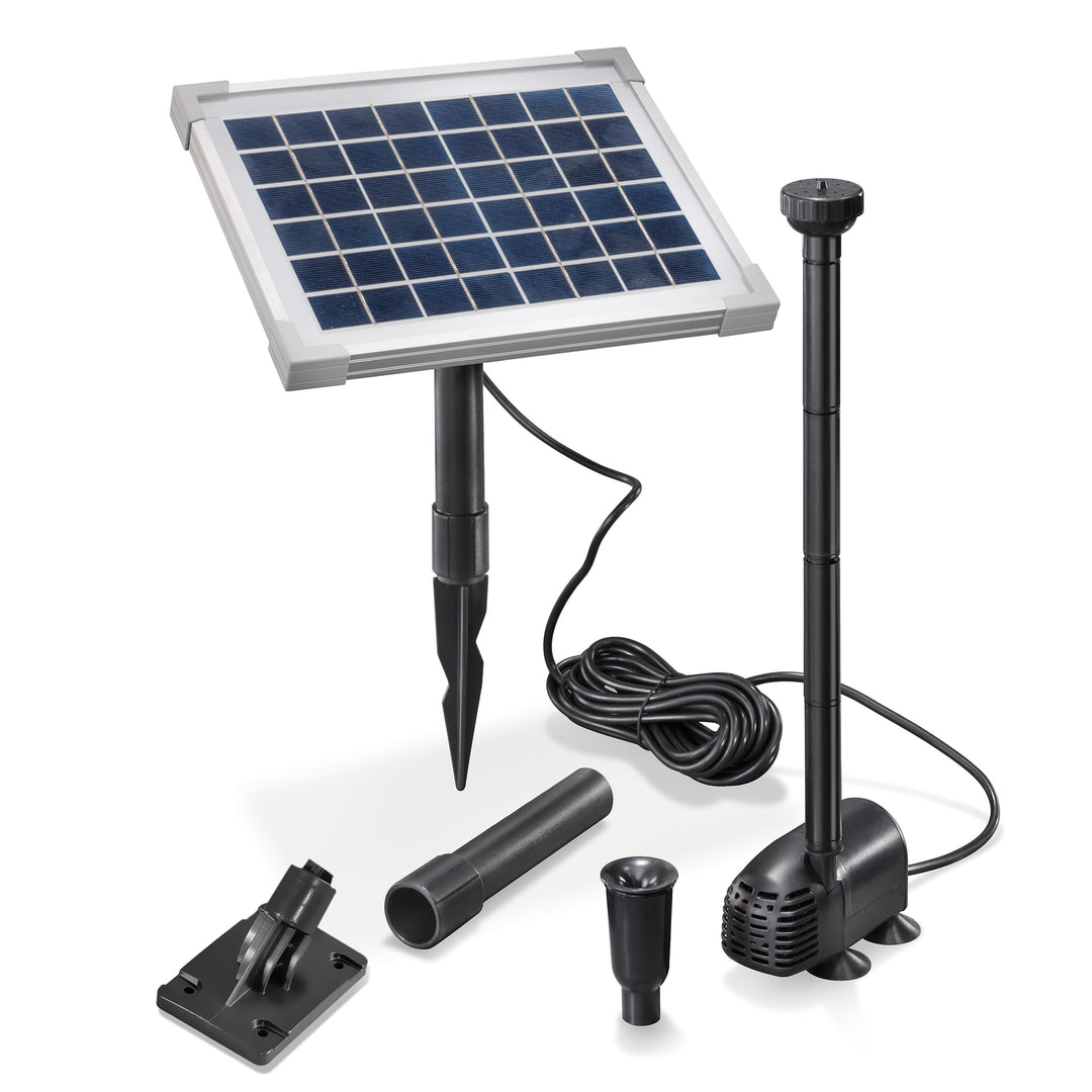 Solar Teichpumpe 5 Watt Solarmodul 470 l/h Förderleistung 0,9 m Förderhöhe Komplettset Gartenteich,