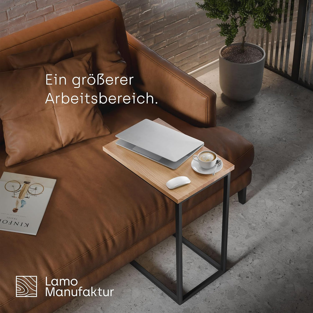 LAMO Manufaktur Beistelltisch | Laptoptisch | Sofatisch | mobiler Kaffeetisch | Nachttisch | 50x35x6