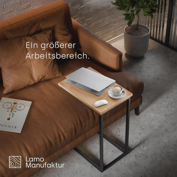 LAMO Manufaktur Beistelltisch | Laptoptisch | Sofatisch | mobiler Kaffeetisch | Nachttisch | 50x35x6
