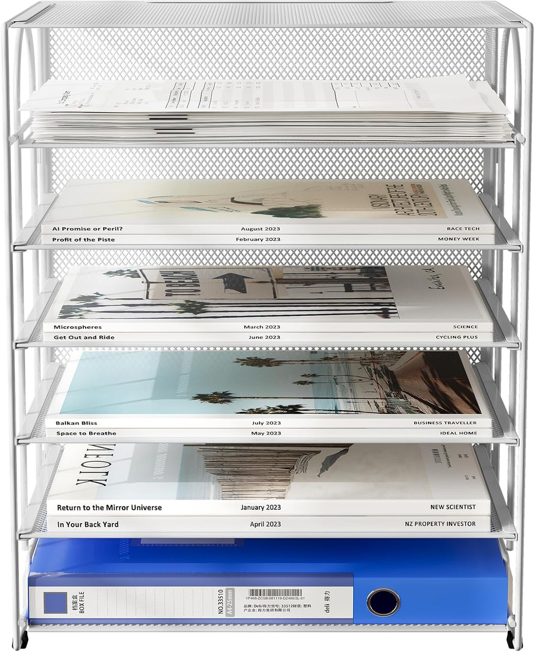 EasyPAG 6 Fächer A4 Metall Büro Schreibtisch Organizer Dokumentenhalter Aktenablage Zeitschriftenhal
