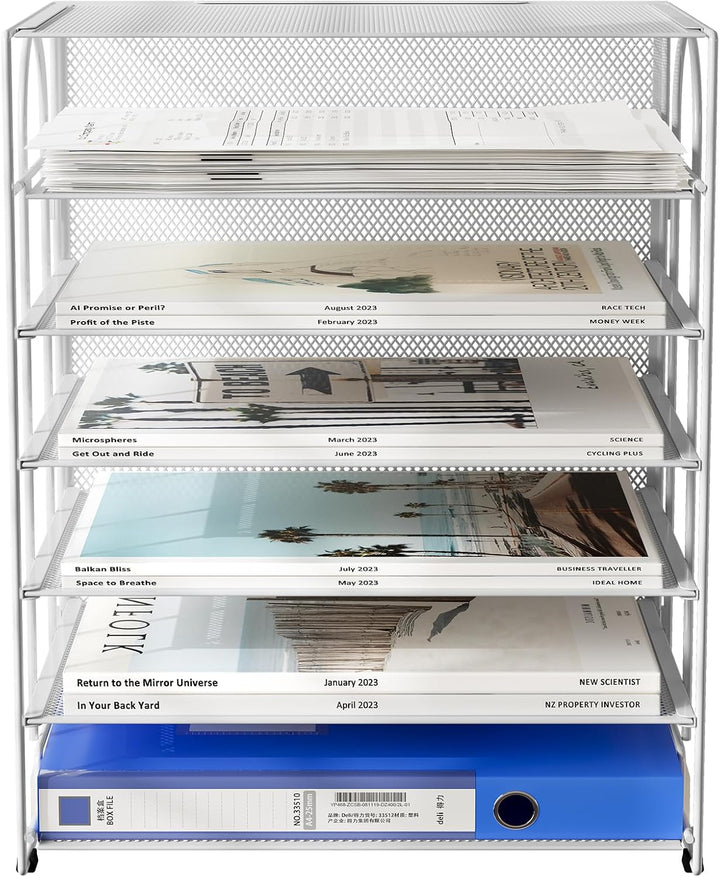 EasyPAG 6 Fächer A4 Metall Büro Schreibtisch Organizer Dokumentenhalter Aktenablage Zeitschriftenhal