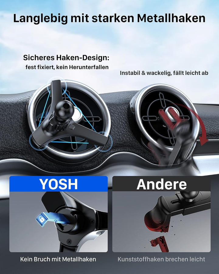 YOSH Handyhalterung Auto für MagSafe Autohalterung Runde Lüftung, Magnetische Handy KFZ-Halterung ko