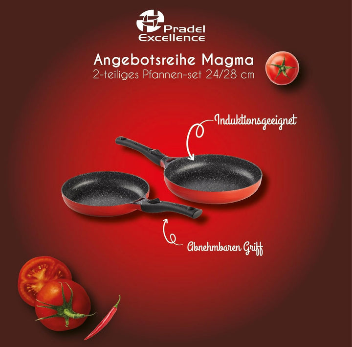 Pradel Excellence - PCUI003001-2er-Set Magma Aluminiumgusspfannen Ø24/28cm - Antihaftbeschichtung in