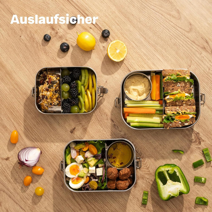 SILBERTHAL Kleine Edelstahldosen 3er Set mit Deckel Rund - Auslaufsicheres Döschen zum Lebensmittel