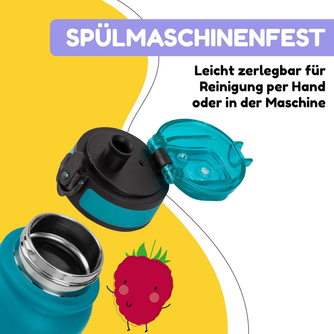 schmatzfatz Thermosflasche, Trinkflasche Kinder Auslaufsicher, 550ml Edelstahl-Trinkflasche Thermo f