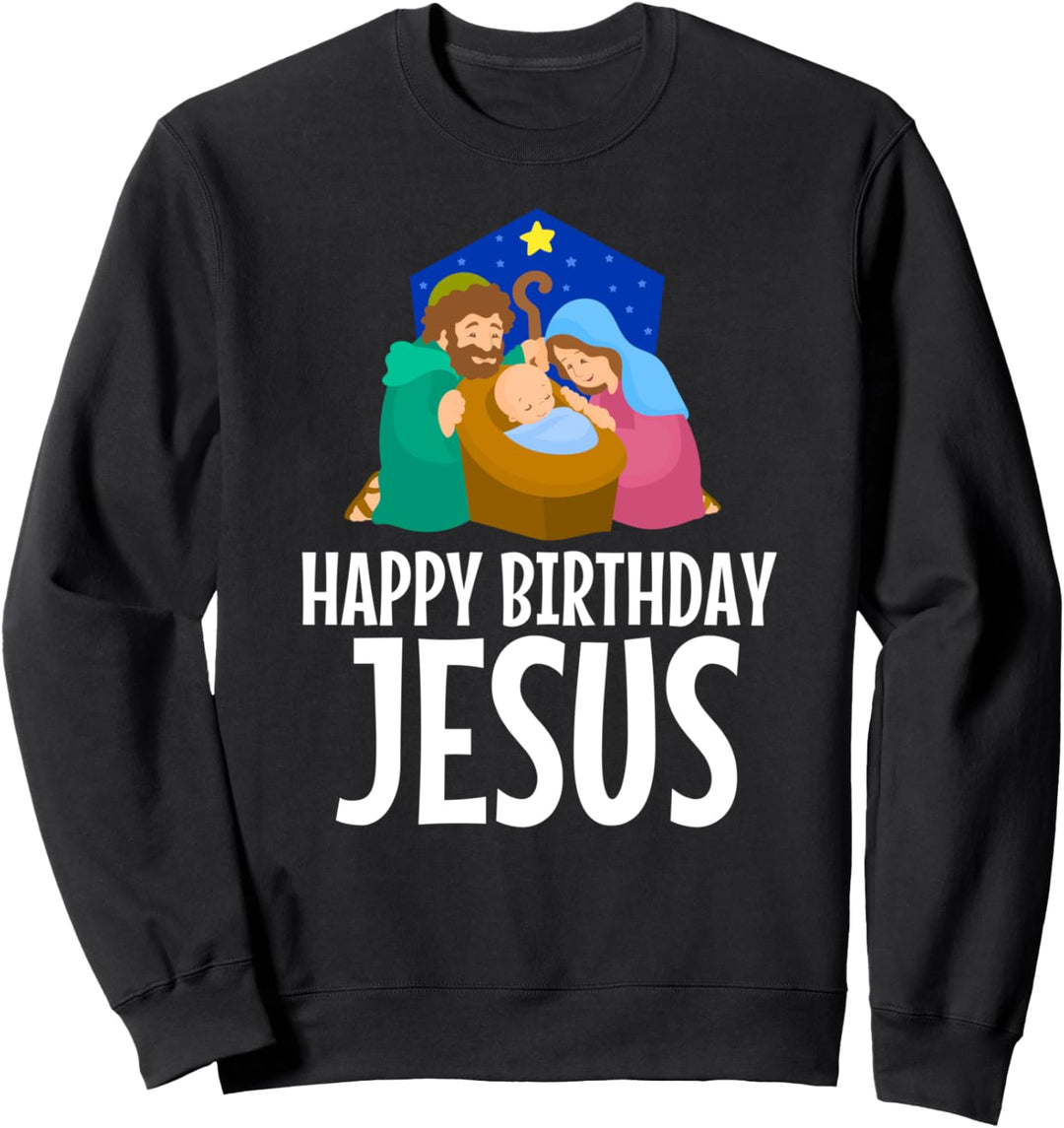 Christliche Religion Weihnachten Happy Birthday Jesus Sweatshirt