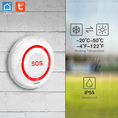 SINGCALL Drahtloses Rufsystem Krankenschwester-Warnsystem, Tuya WiFi Smart SOS-Notrufalarm Piepser,