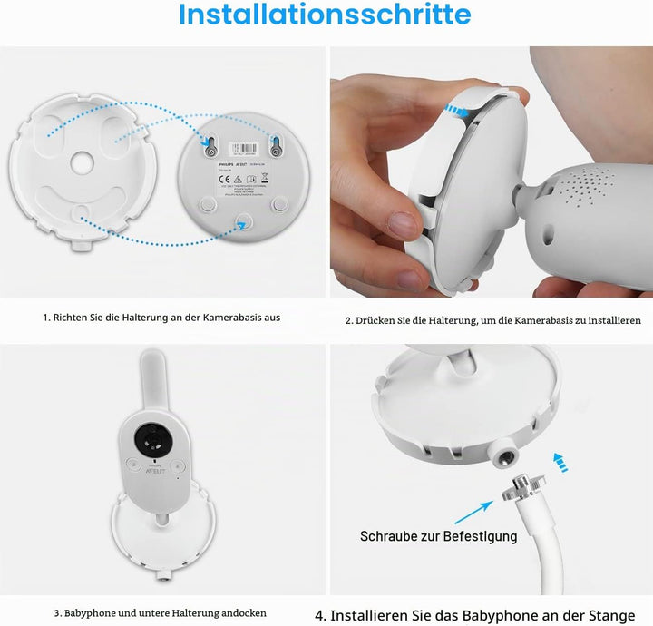 HOLACA Babyphone Clip-Halterung für Philips Avent Video Babyphone mit Kamera SCD833/26, SCD843/26, S