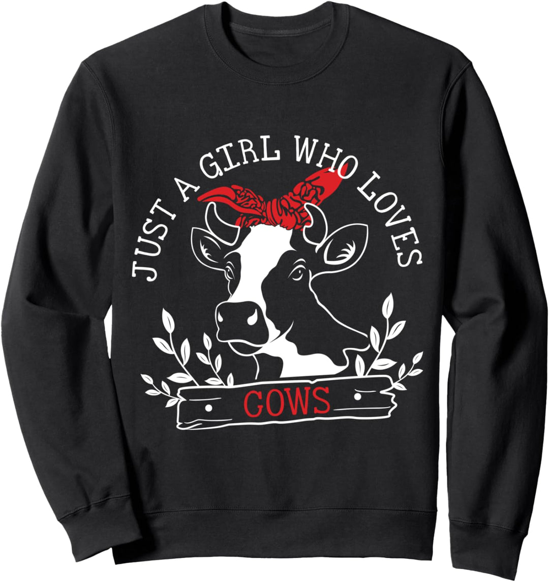 Nur ein Mädchen, das Kühe liebt Sweatshirt