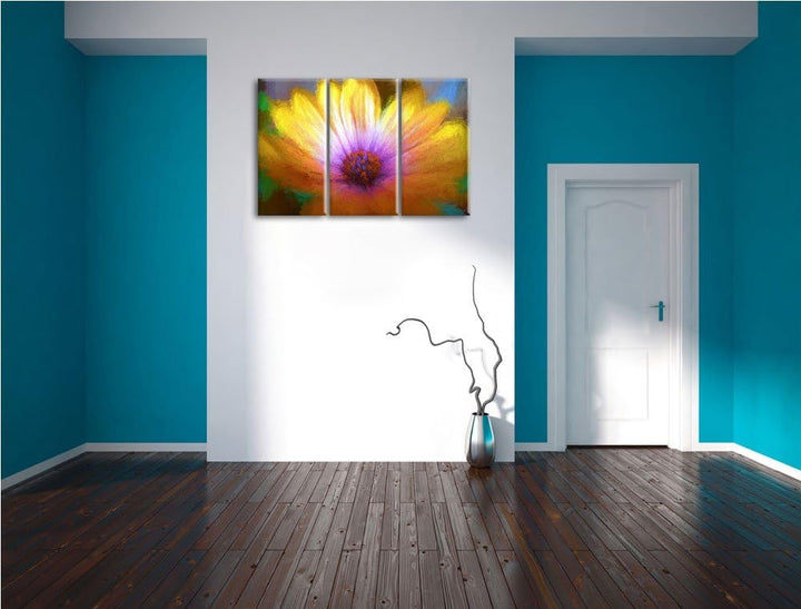 aussergewöhnliche Blume NewArt 3-Teiler Leinwandbild 120x80 Bild auf Leinwand, XXL riesige Bilder fe