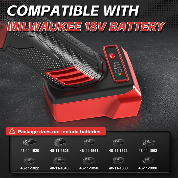 Akku Winkelschleifer für Milwaukee 18V,125mm Bürstenlos,3 Geschwindigkeiten,12000 U/min mit 4 M14 bi