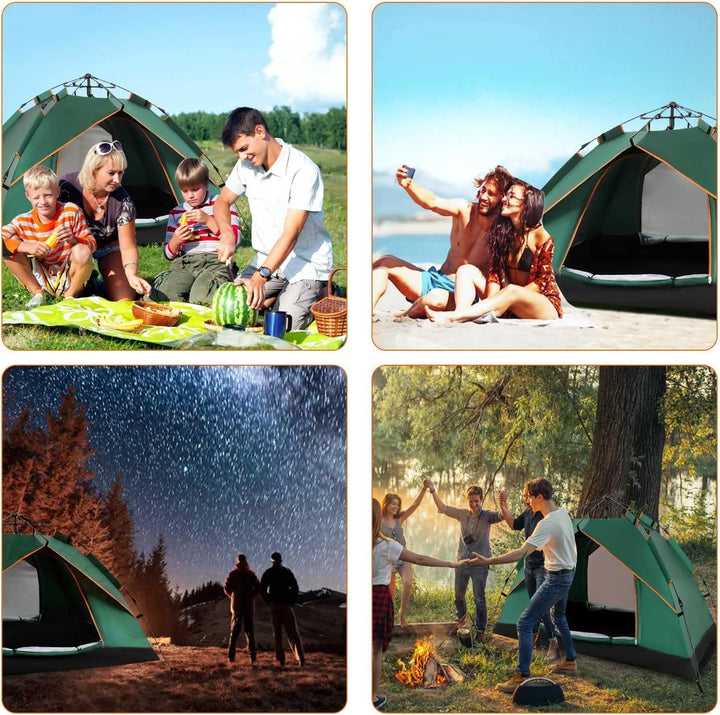 Trintion Camping Zelt 2-3 Mann Pop Up Zelte 4 Jahreszeiten Wasserdicht & Winddicht Grün, Grün