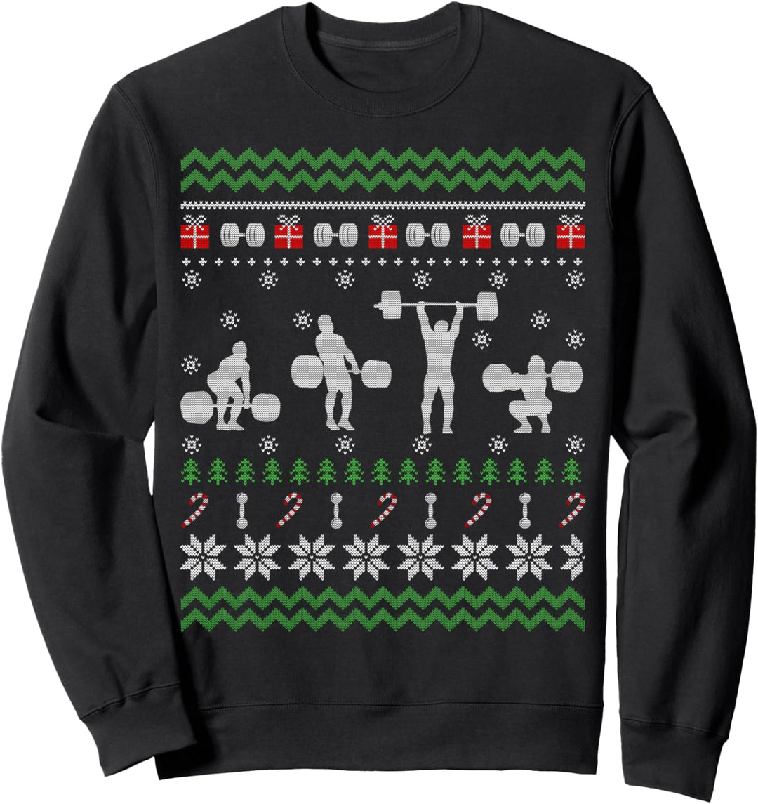 Funny Weightlifting Ugly Christmas Sweater Gift For Men Sweatshirt