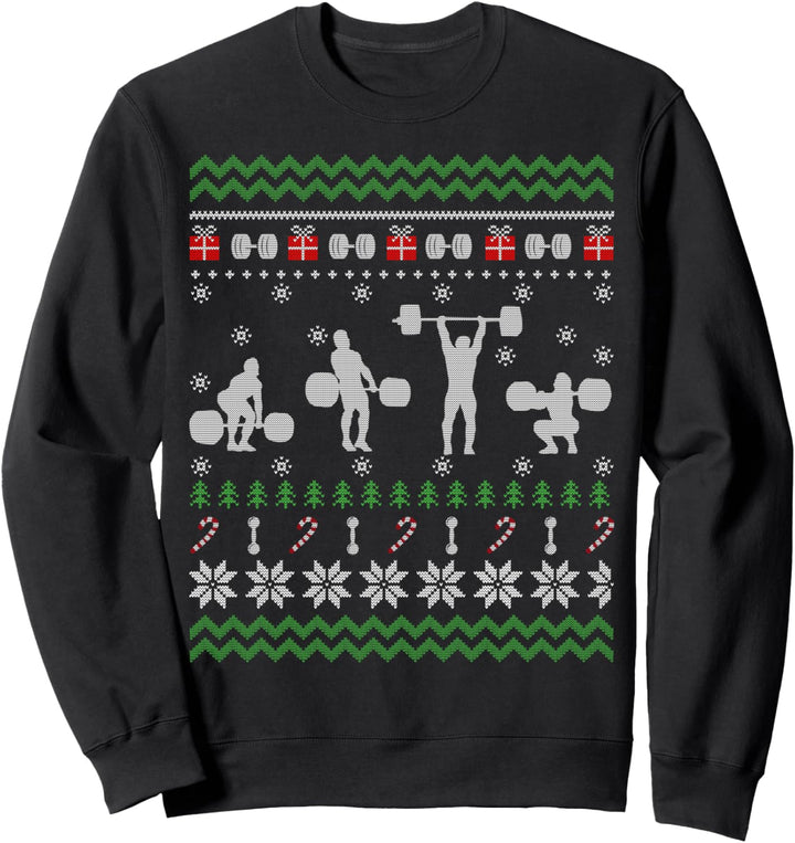 Funny Weightlifting Ugly Christmas Sweater Gift For Men Sweatshirt