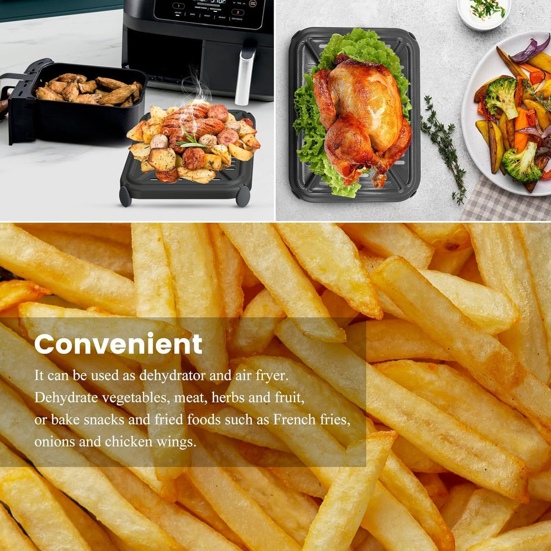 GCQ Air Fryer Grillpfanne für Ninja Foodi AF400EU 9,5 l 6-in-1 DualZone 2 Schubladen Heissluftfritte