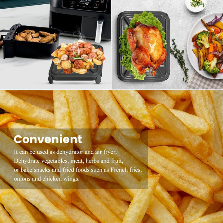 GCQ Air Fryer Grillpfanne für Ninja Foodi AF400EU 9,5 l 6-in-1 DualZone 2 Schubladen Heissluftfritte