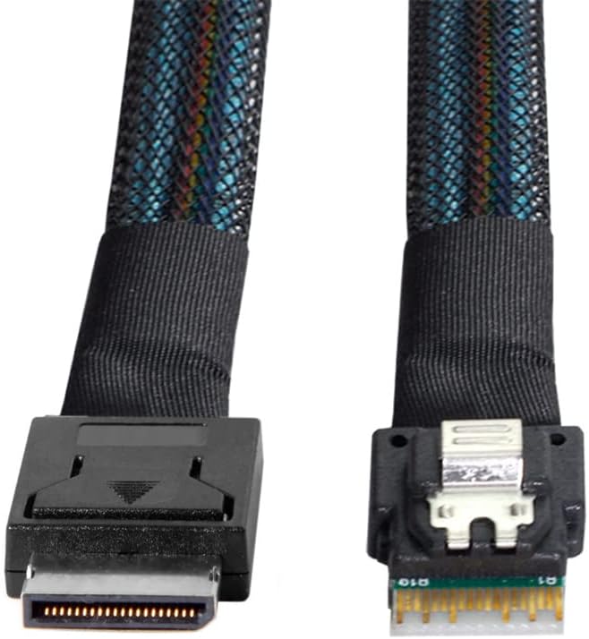 cablecc OcuLink PCIe PCI-Express SFF-8611 4i auf SFF-8654 Slimline SSD Datenkabel 50 cm Black SFF-86