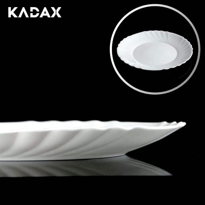 KADAX Geschirrservice 12-teilig, Geschirrset für 4 Personen, Tafelservice mit Müslischale, Dessertte