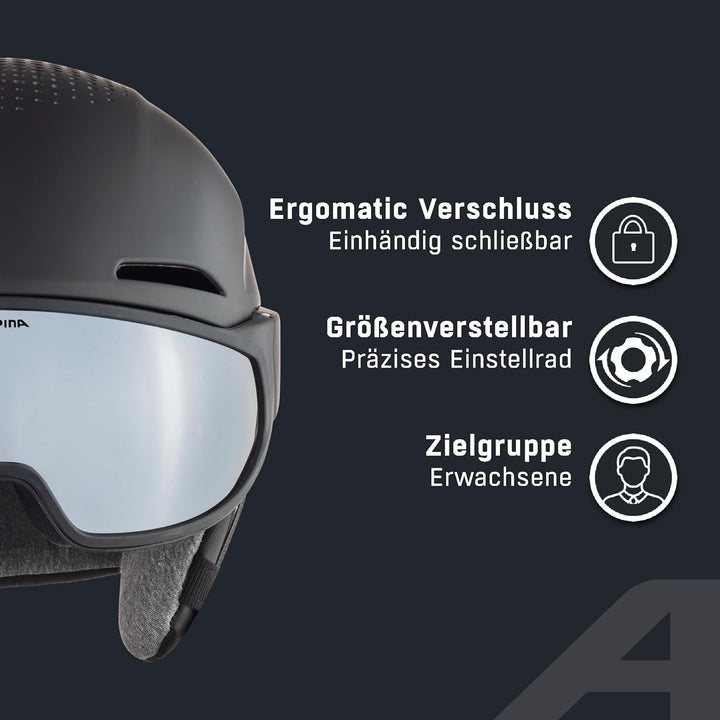 ALPINA ALTO Q-LITE - Sicherer, Stossabsorbierender & Individuell Anpassbarer Skihelm Mit Kontrastver