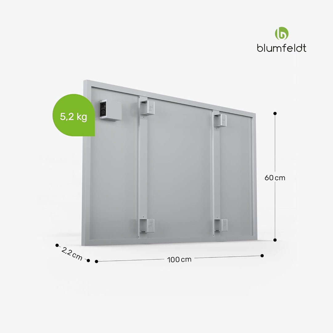 blumfeldt Infrarotheizung 600W – Wandmontage, IP44 Spritzwassergeschützt, 95% Energieeffizienz, Über