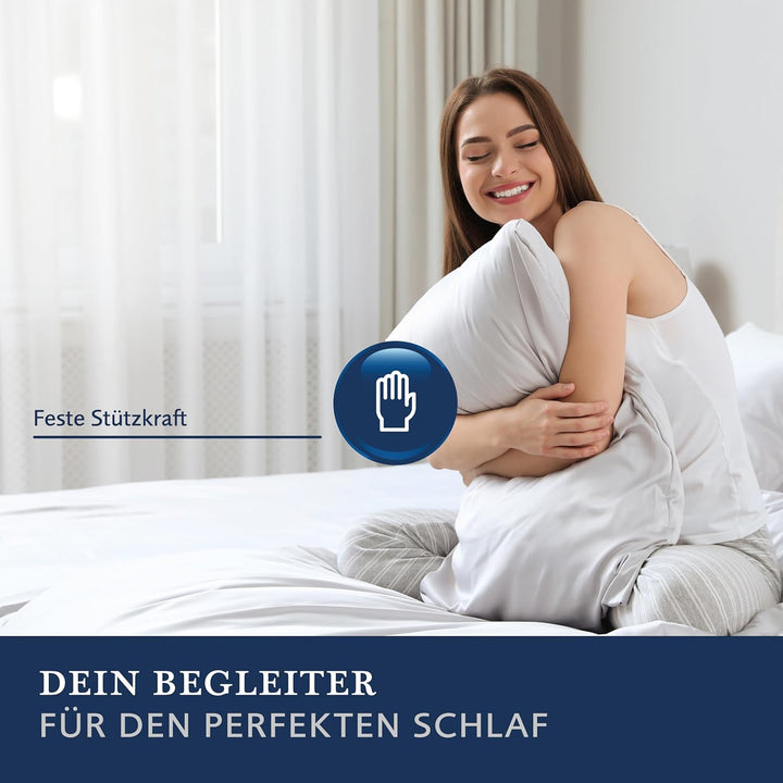 Billerbeck Daunen-Kissen | Almira | 80 x 80 cm | Feste Stützkraft | für Hausstauballergiker geeignet