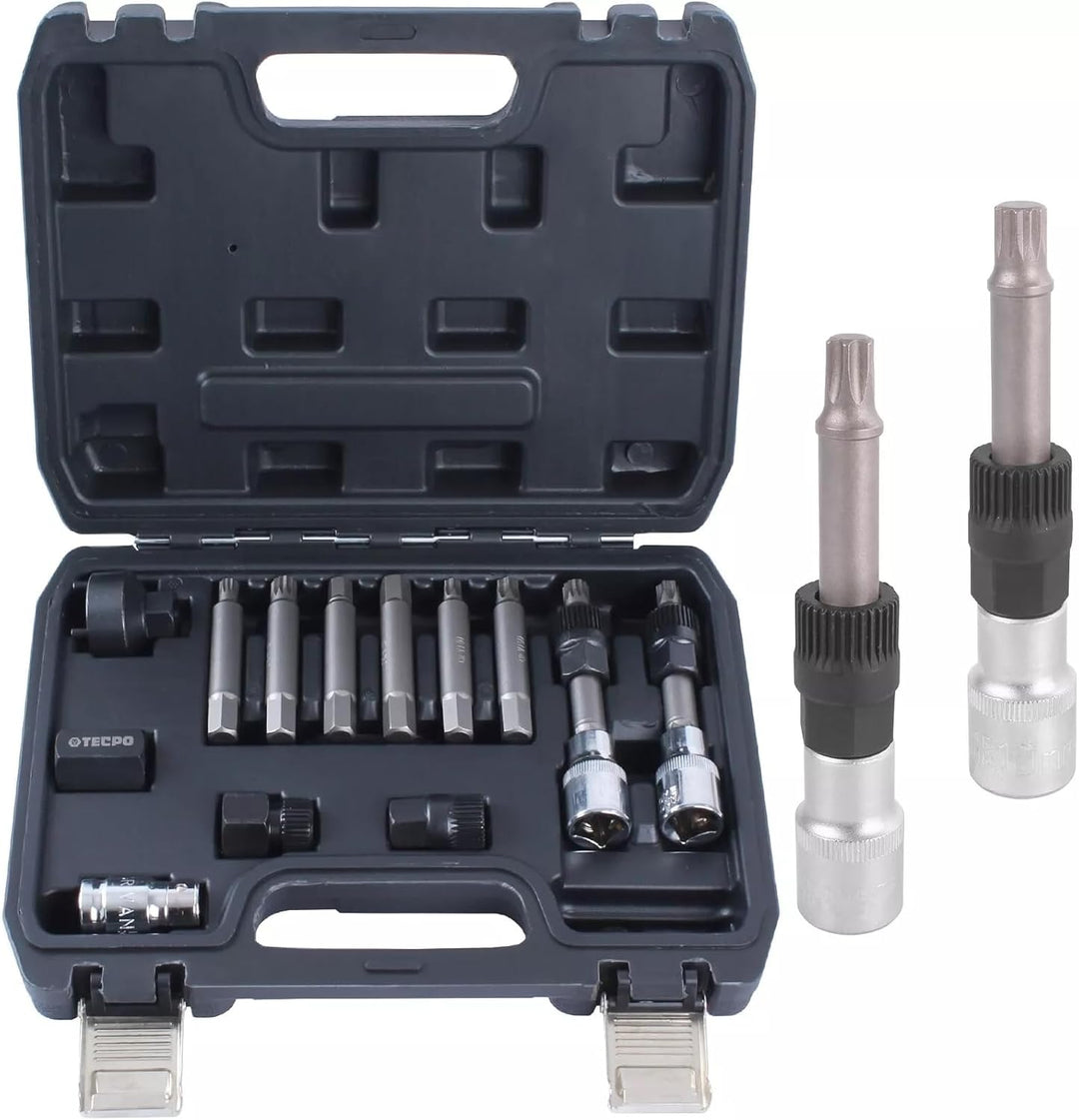 TECPO Lichtmaschinen Werkzeug Satz 13-teilig Steckschlüssel 33 Zahn passend für VW, Audi und Opel