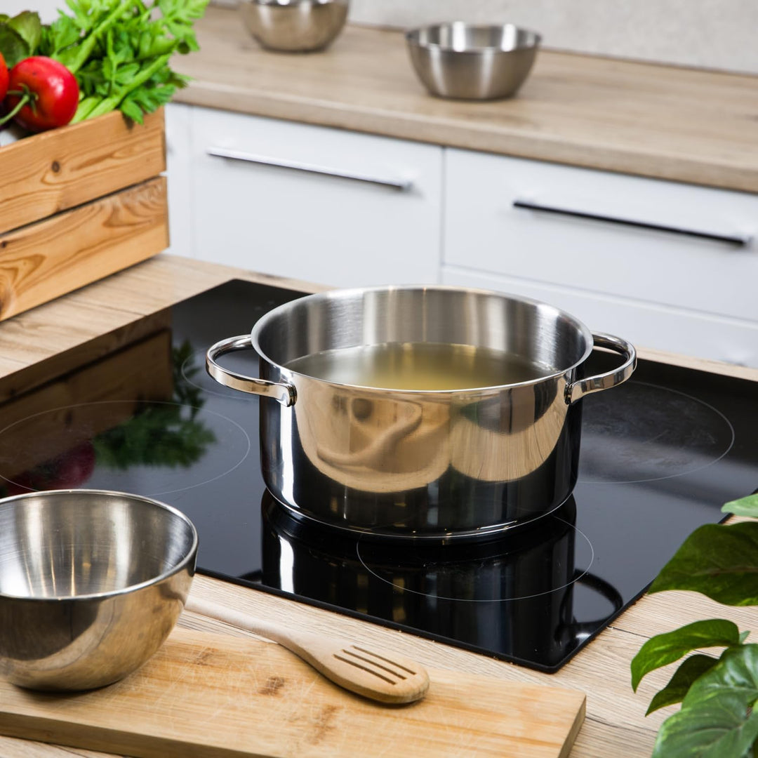 Moneta Allegro Casseruola 2m 22 cm in Acciaio Inox per tutti i Fuochi 3.9 Litri, Silber/Schwarz 22cm