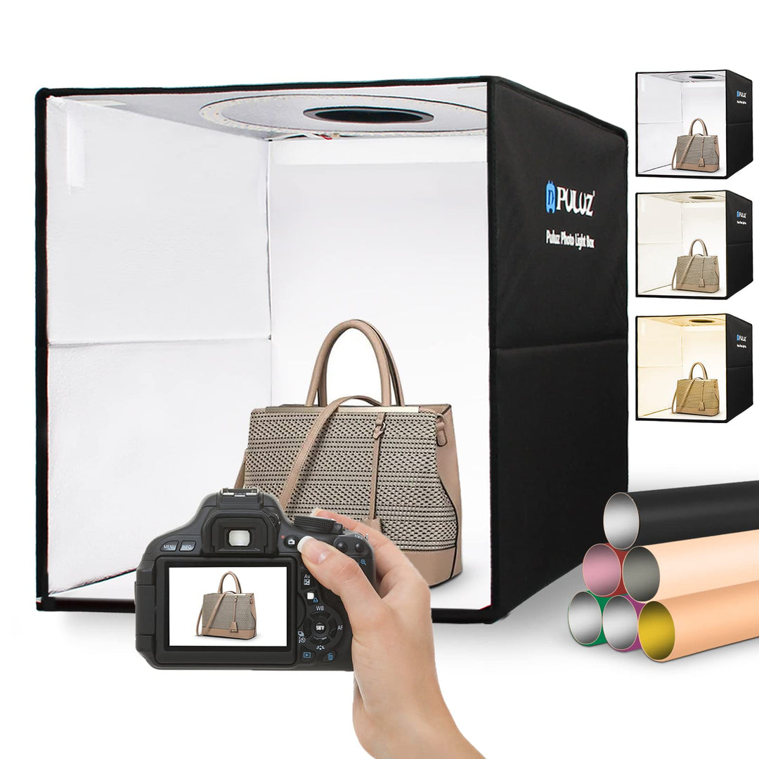 PULUZ tragbarer Fotostudio-Lichtkasten, professionelles dimmbares Fotozelt-Set mit 144 LEDs und 6 Hi