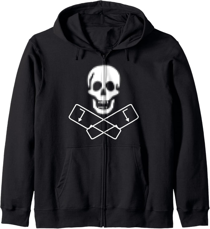 Enter Taste Pixel Schädel Totenkopfflagge Piraten Hacker Kapuzenjacke